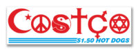 Costco Coexist $1.50 Hot Dog Bumper Sticker